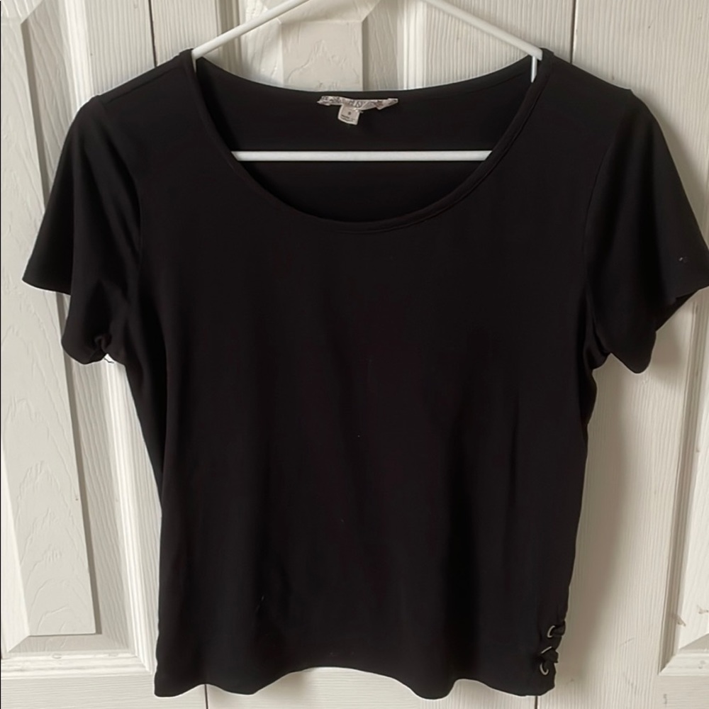Pink Rose Black Top